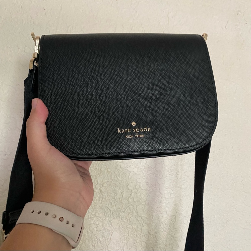 Kate Spade New York black saddle purse